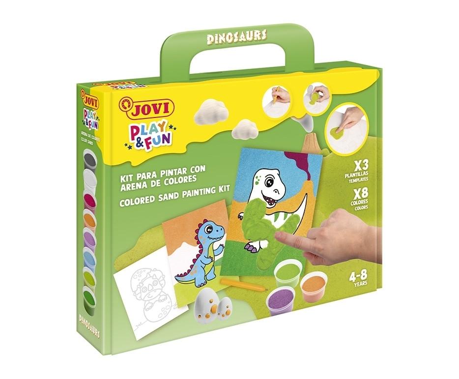 PLAY&FUN - PINTA CON ARENA DE COLORES Kit Dinosaurios 2106