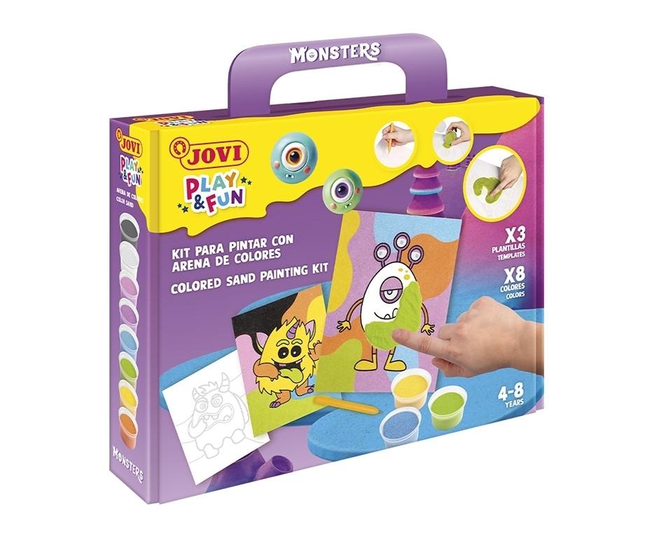 PLAY&FUN JOVI - PINTA CON ARENA DE COLORES Kit Monstruos divertidos 2103