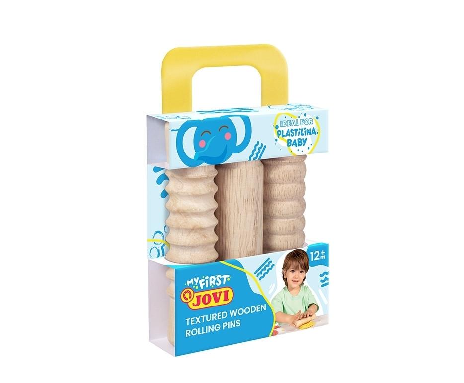 MY FIRST PLASTILINA JOVI Baby Estuche 3 Rodillos de madera diferentes texturas 379/3RP