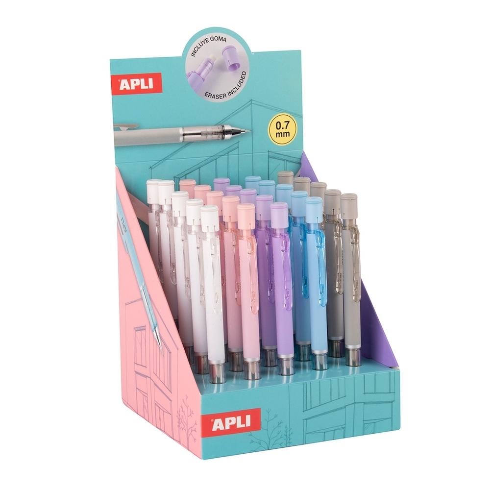 Expositor Apli 20273 Portaminas 0.7 con goma 25 unidades