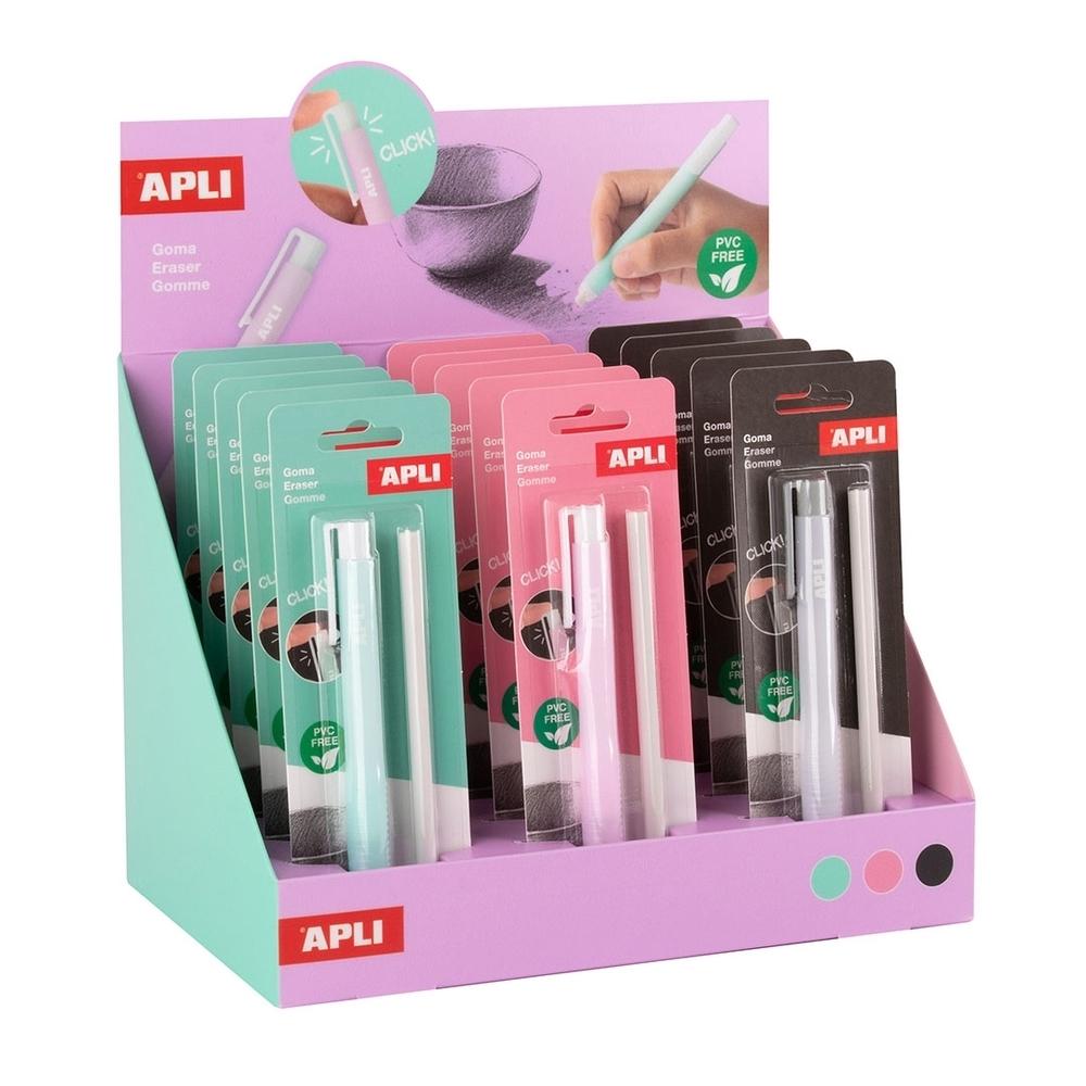 Expositor Apli 20099 Portagomas + recambio 15 unidades surtidas