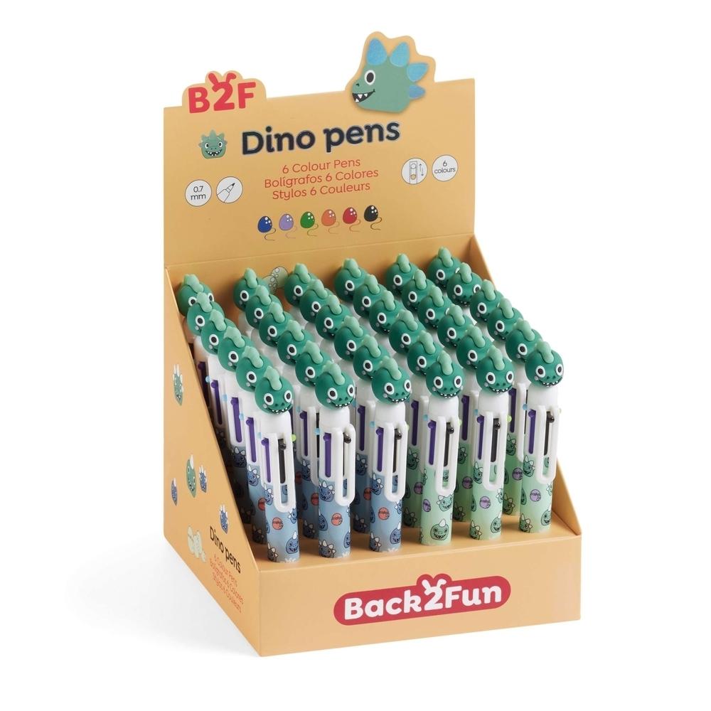 EXP. 36 BOLÍGRAFOS 6 COLORES DINO B2F MR11995 MIQUELRIUS