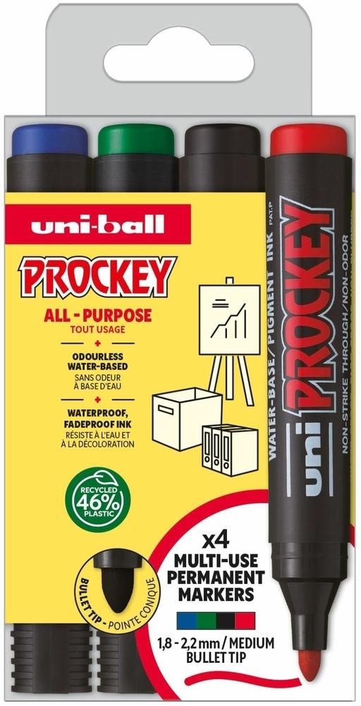 Rotulador Uni-Ball Prockey PM-122/4C b/4 uds permanente surtido 302422063