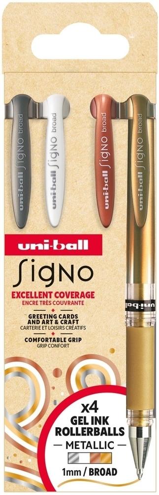 Boligrafo Uni-Ball signo broad UM-153-4P set N01 blister 4uds metallic surtido 1,0mm 302422291
