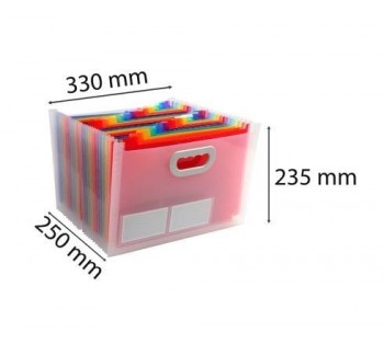 Clasificador maletin extensible con asas cristal A4 24 compartimentos 55198E