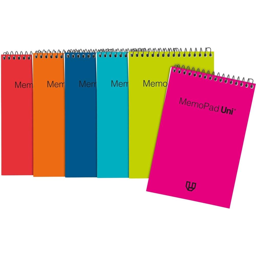 Bloc espiral MemoPad Uni tapa plastico 80 hojas cuadros 4x4