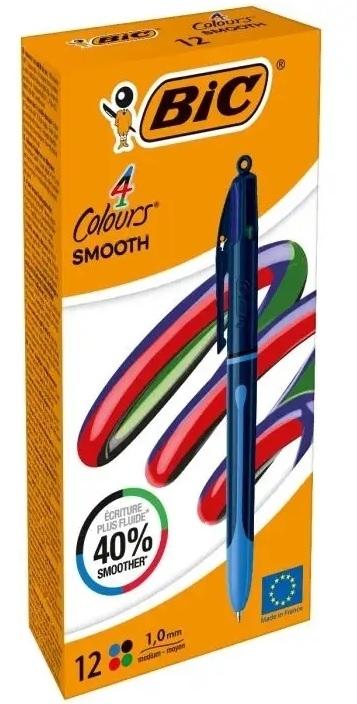 Boligrafo Bic 4 Colores Smooth Drop C/12 524095