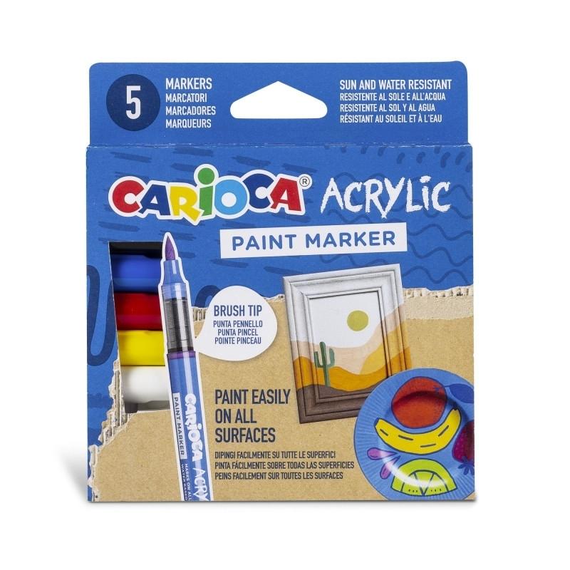 Rotulador acrylic paint Marker 5 unidades surtido 45280 CARIOCA