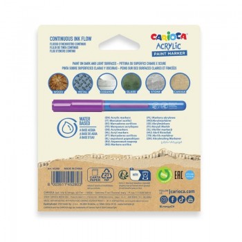 Rotulador acrylic paint Marker 5 unidades surtido 45280 CARIOCA