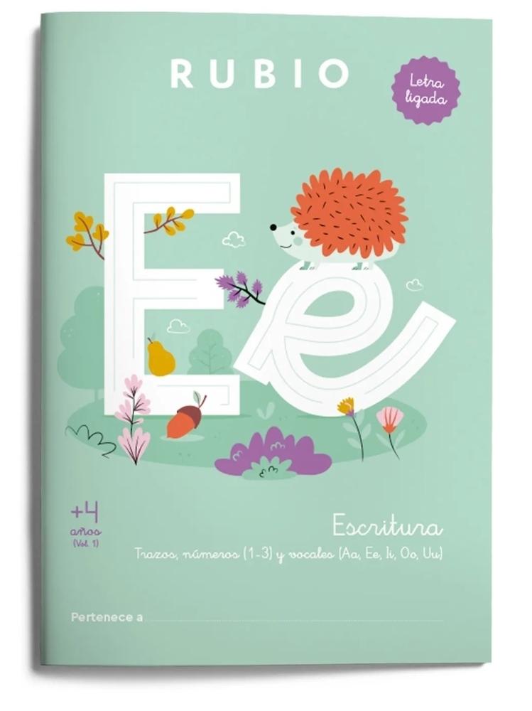 Cuaderno Rubio Escritura letra ligada 4 años volumen 1 CLIG4 1