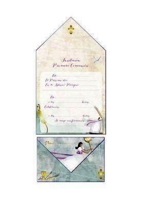 Sobre invitacion comunion 41545 paquete de 10 niña