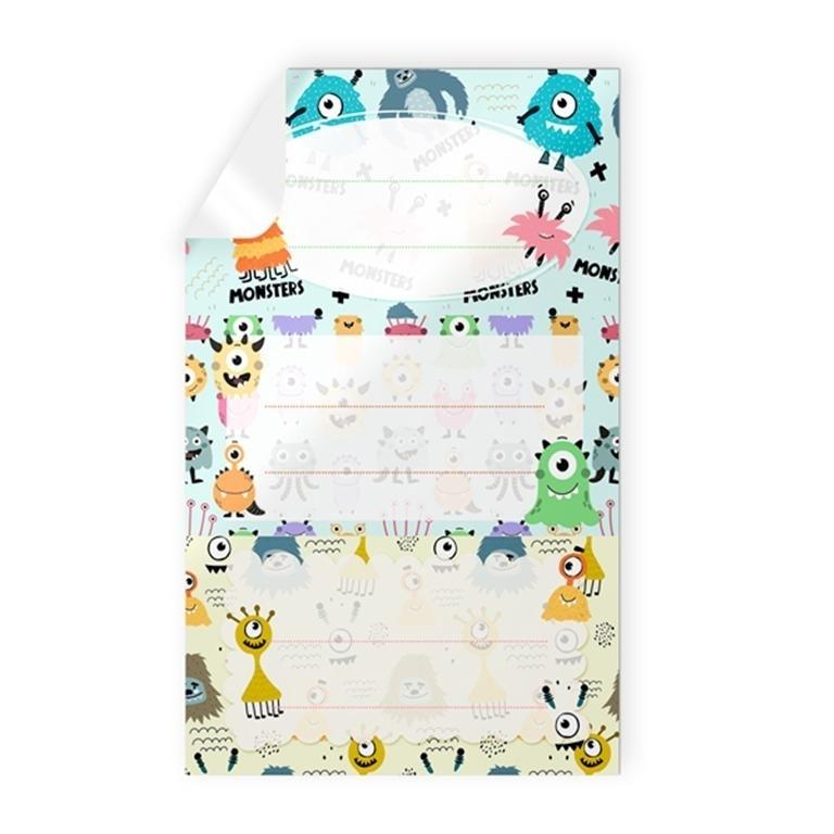 BLISTER 9 STICKERS ESCOLARES MONSTRUOS 49171 ARGUVAL