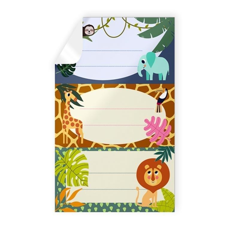 BLISTER 9 STICKERS ESCOLARES JUNGLA 49165 ARGUVAL