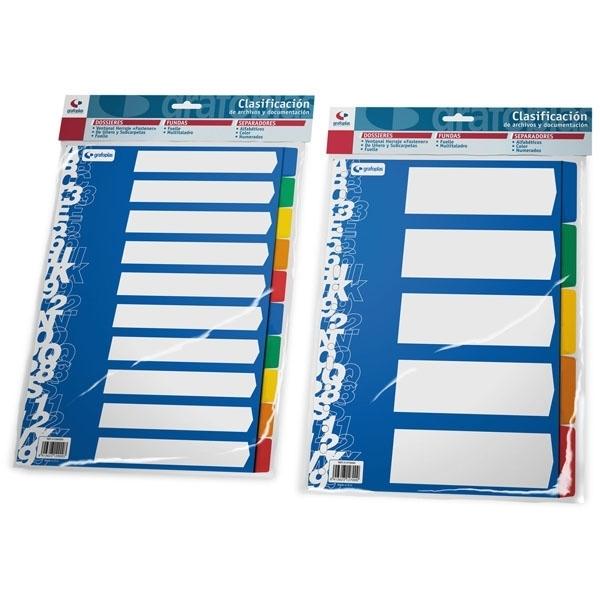 Separador Grafoplas PP opaco 5 posiciones folio 16 taladros 873500 blister