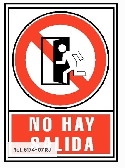 Placa seguridad Archvo 2000 6174-07  "No hay salida"