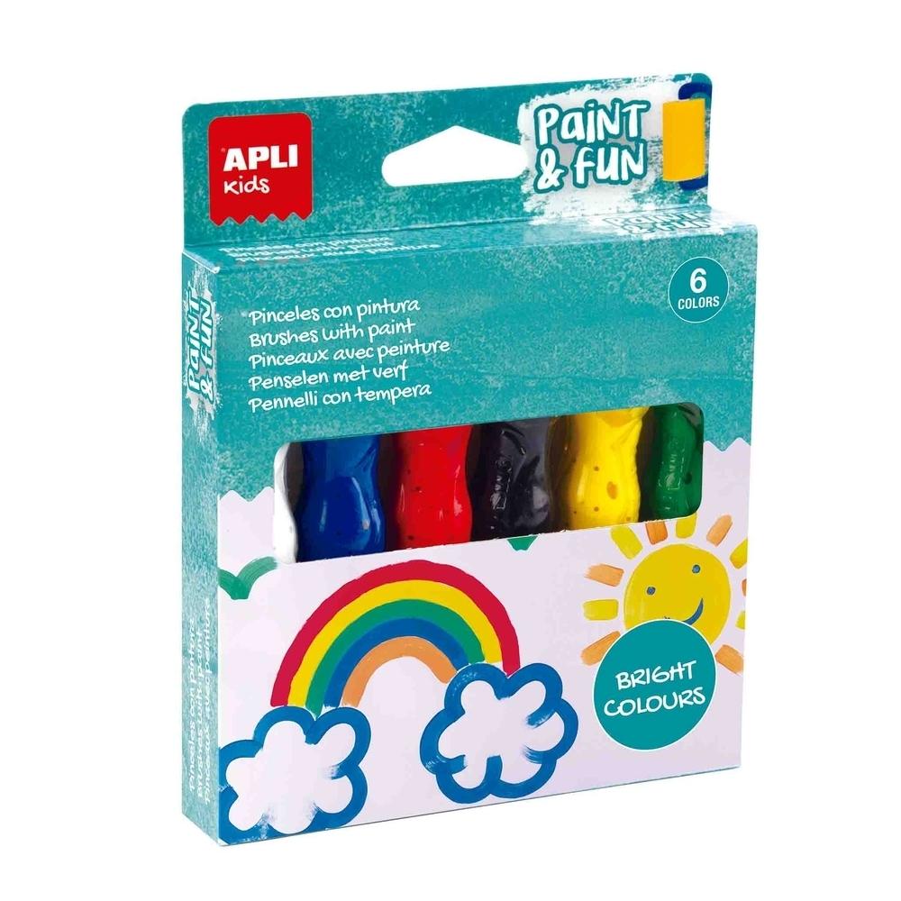 Tempera Apli en tubo con pincel 19415 brillantes C/6 13ml. surtida