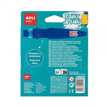 Tempera Apli en tubo con pincel 19415 brillantes C/6 13ml. surtida