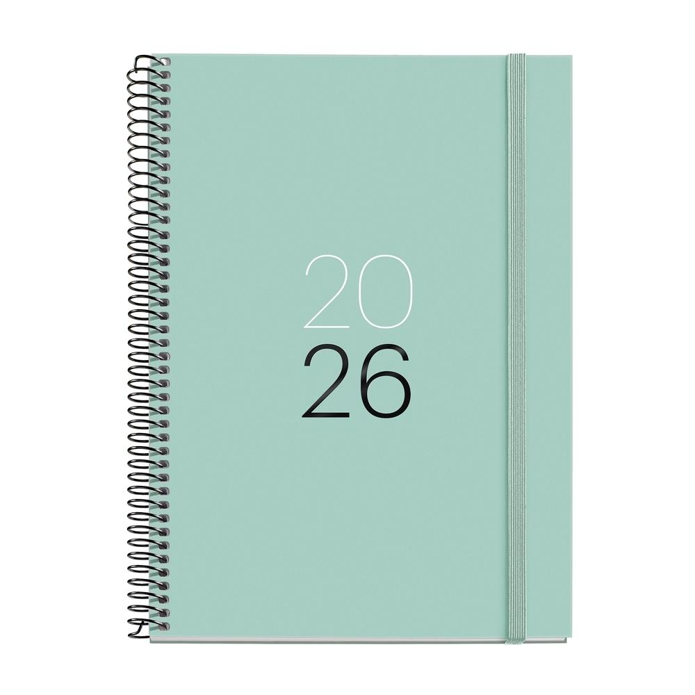 Agenda Miquelrius Anual 2026 155x213 Semana vista Plus Espiral Calm Aqua MR34295