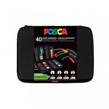 Maletin rotuladores Posca premium 40P surtidos 302422304