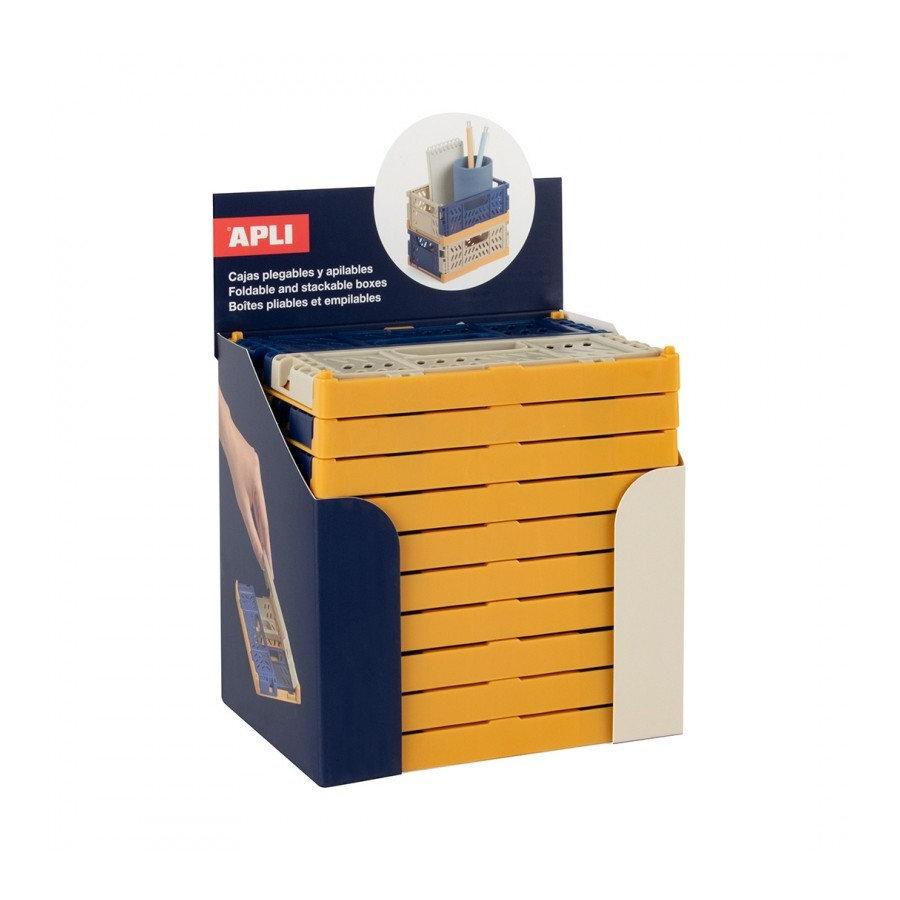 Expositor Apli 20234 Cajas plegables multicolor Base mostaza 140x60x105 10 unidades