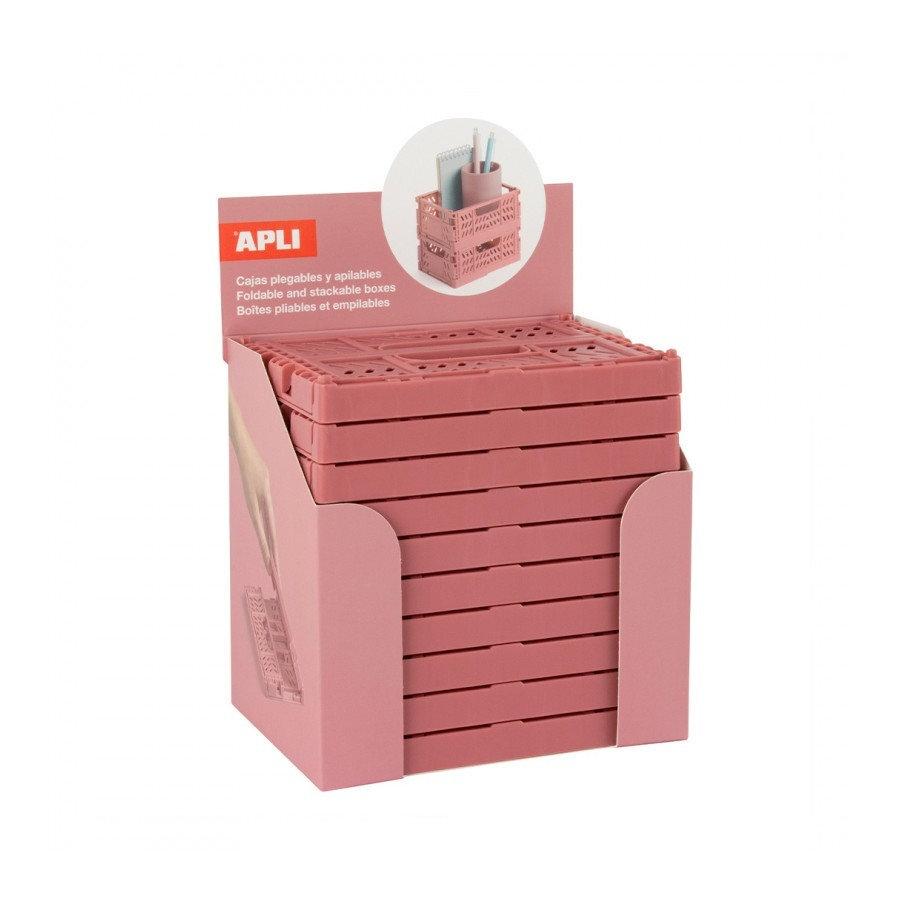 Expositor Apli 20274 Cajas plegables Rosa Coral 140x60x105 10 unidades
