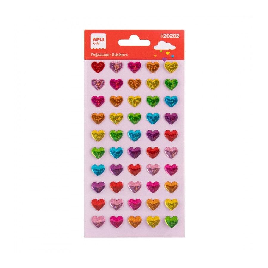 Gomets Apli 20202 Corazones Arcoiris 1 hoja