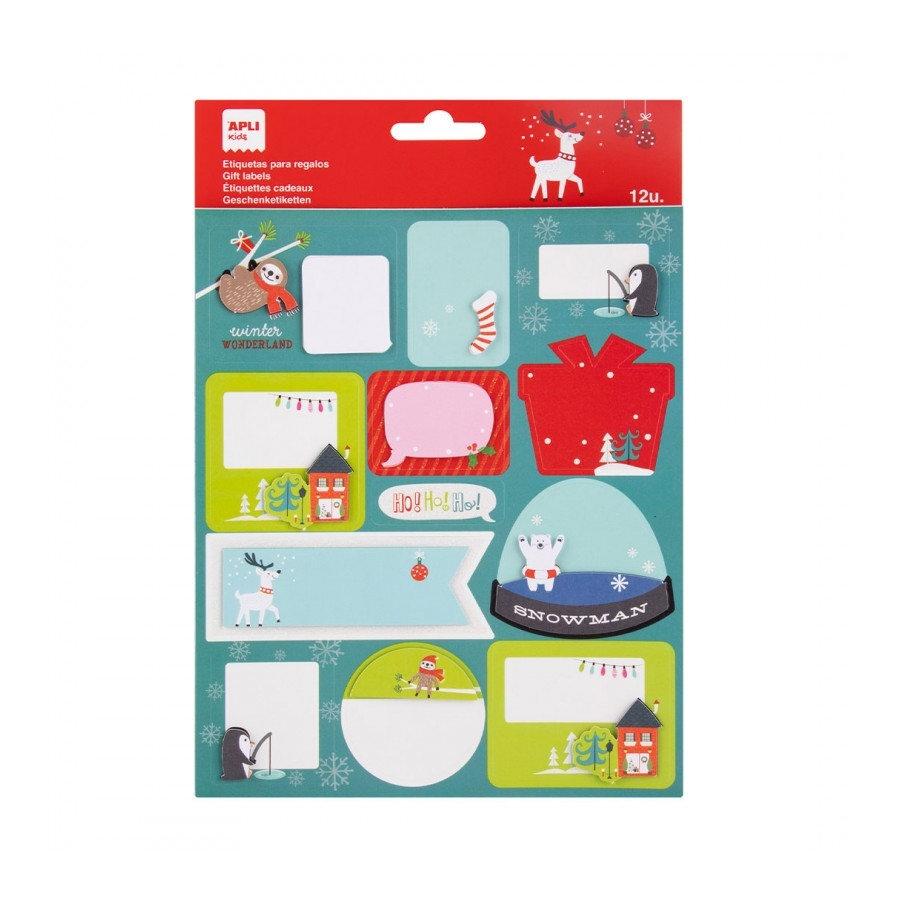 Etiquetas Navidad Apli 20225 Bola de nieve