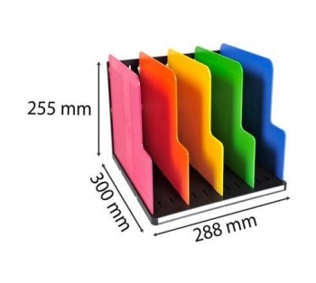 Clasificador vertical MODULOTOP 5 divisiones 390914D negro / arlequin A4