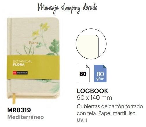 Cuaderno Miquelrius Tela 90x140 60h.Liso 80g.Mediterraneo Botanical Flora MR8319
