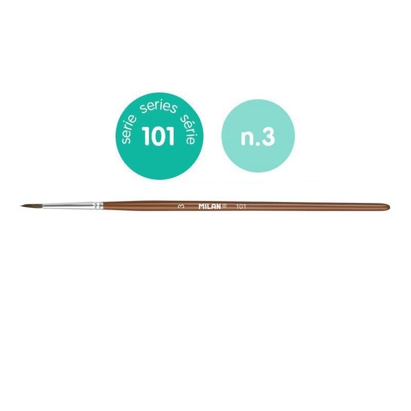 Pincel Milan Madera redondo Nº3 C/12 101 80303B