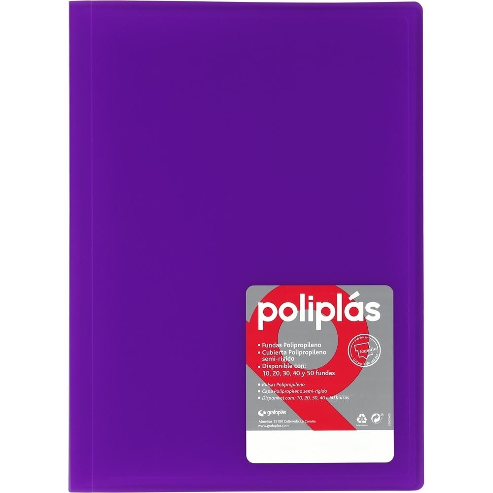 Carpeta de Fundas Poliplas A4 20 Violeta Transparente. 01321235
