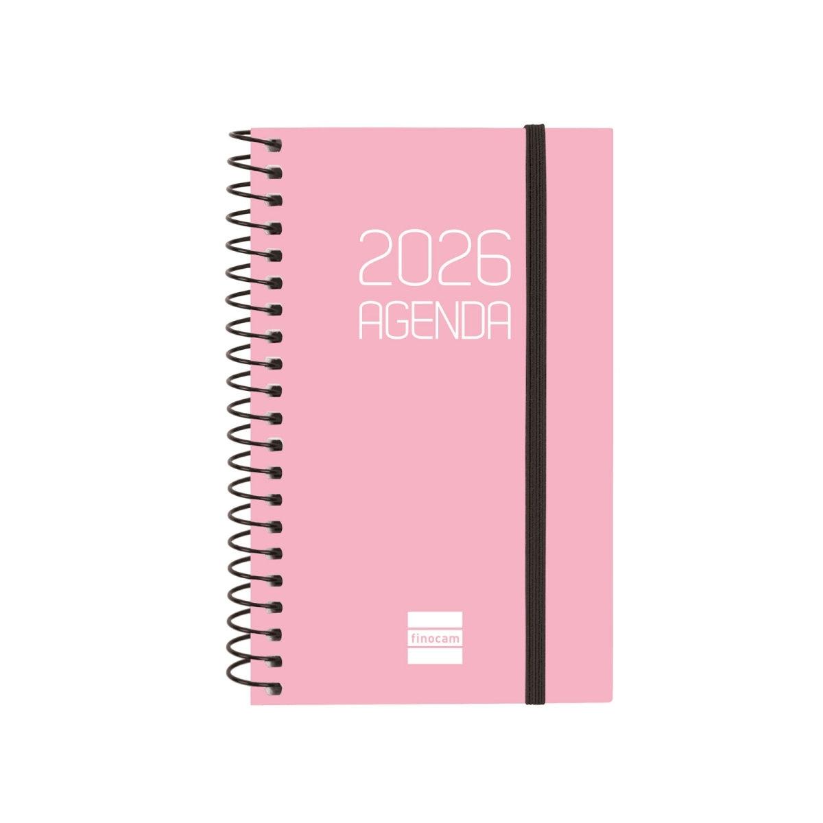Agenda anual 2026 Finocam E3 Opaque semana vista horizontal rosa 742714526