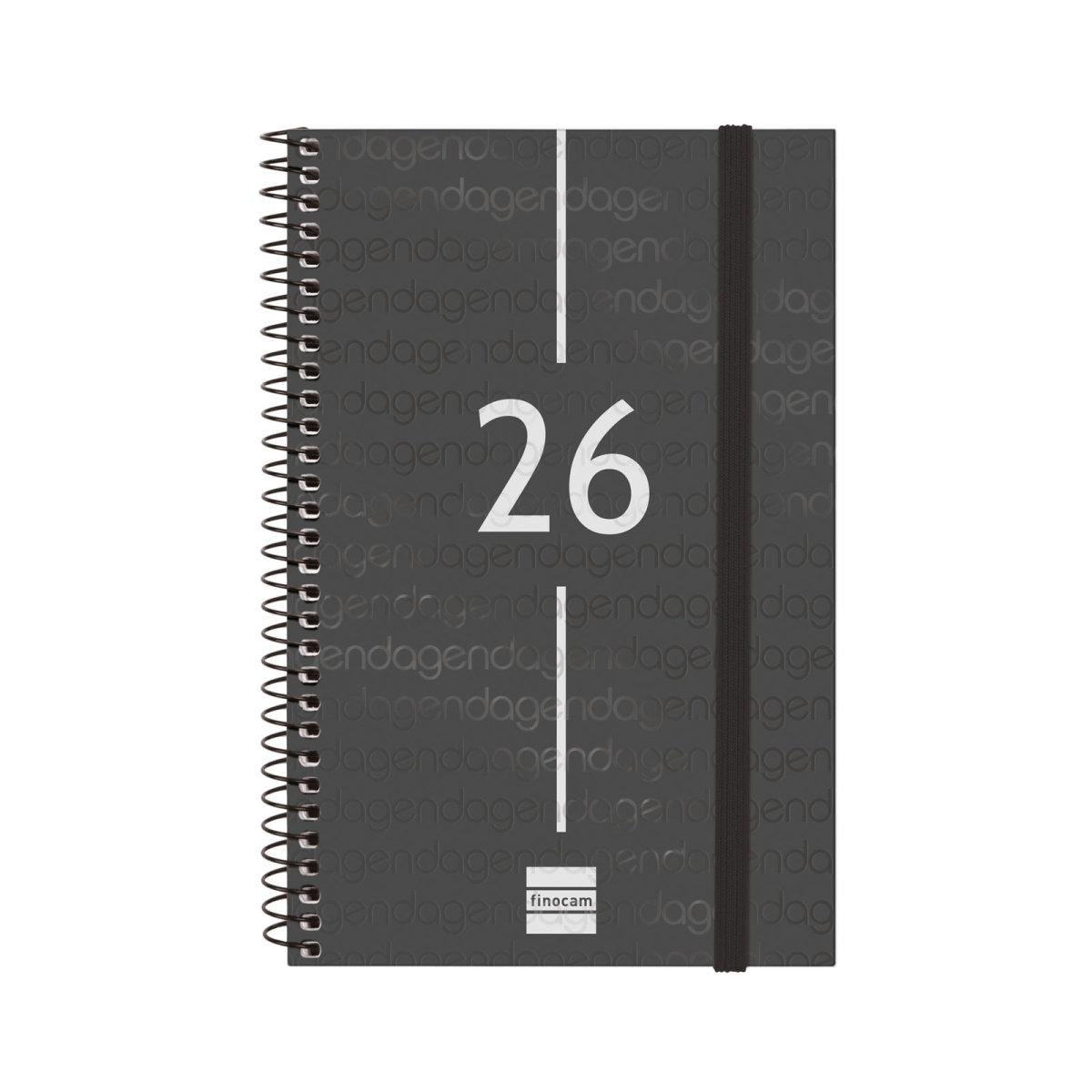 Agenda anual 2026 Finocam E5 Year semana vista horizontal negro 741446026