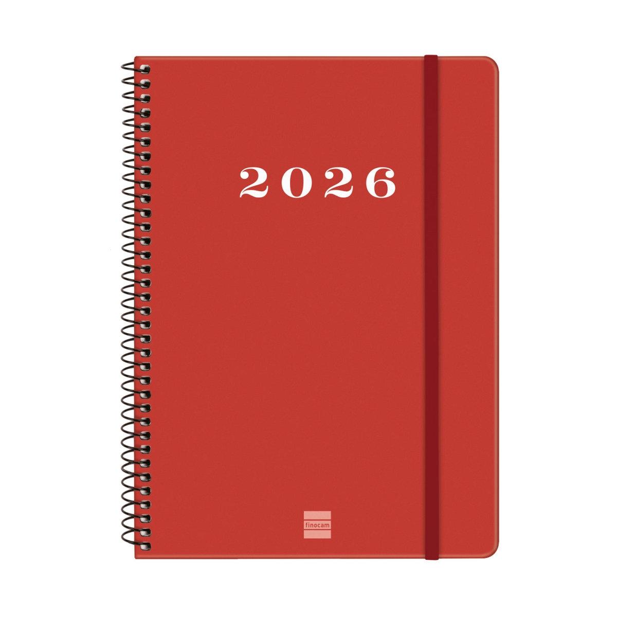 Agenda anual 2026 Finocam E10 My semana vista horizontal rojo 743503026