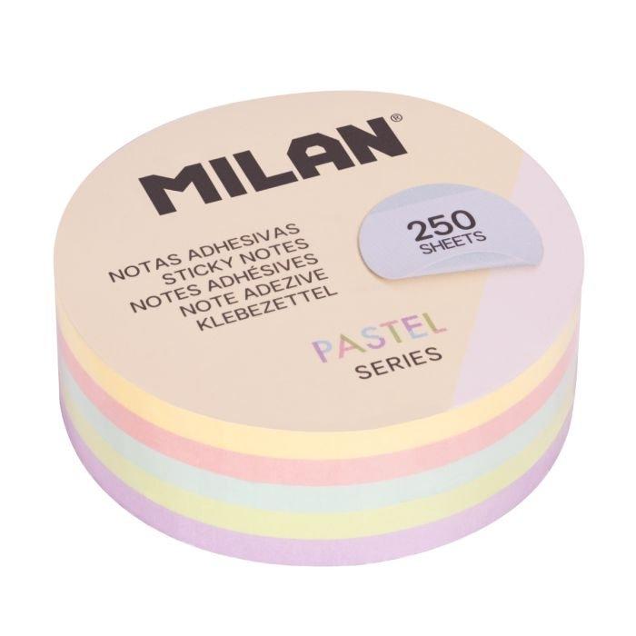Taco de Notas Milan Redondo 67mm surtido pastel 250 hojas 41671P250