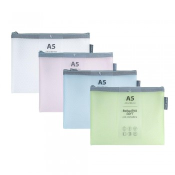 Carpeta cremallera Grafoplas A6 Eva Soft blanco 04874170