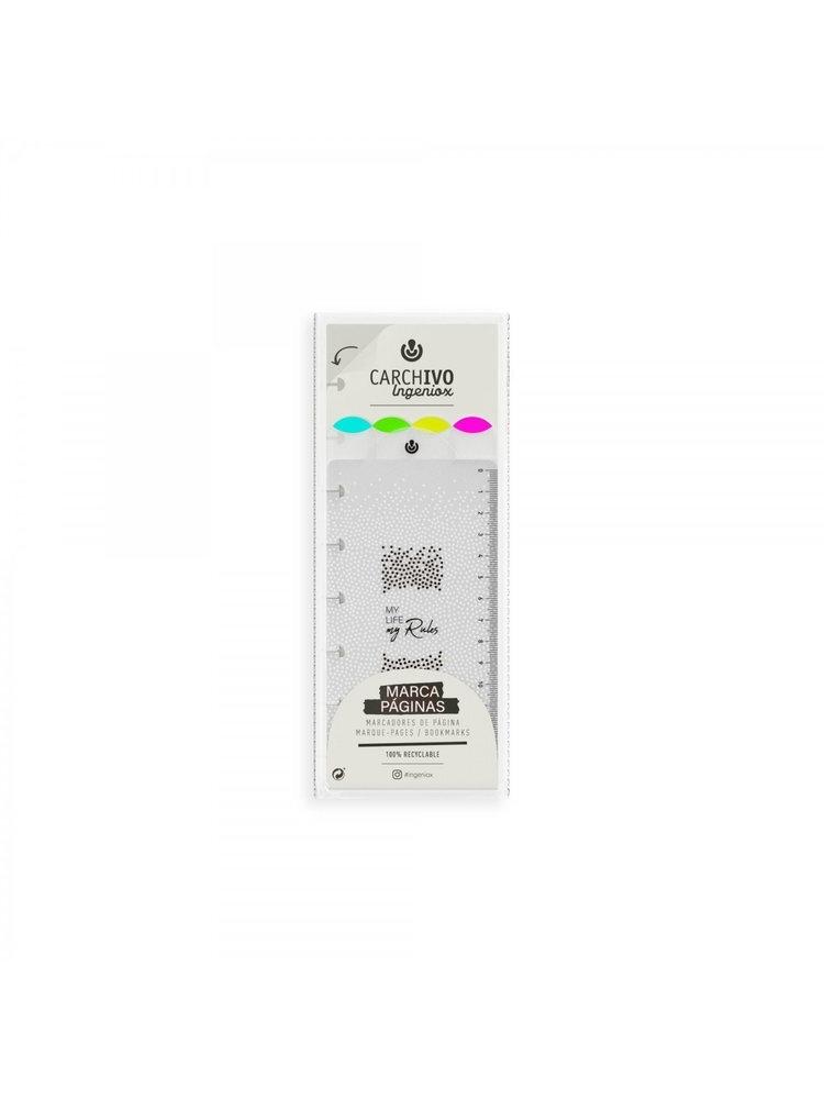 66164299 MARCAPÁGINAS INGENIOX PP NEON 4 POSICIONES CARCHIVO