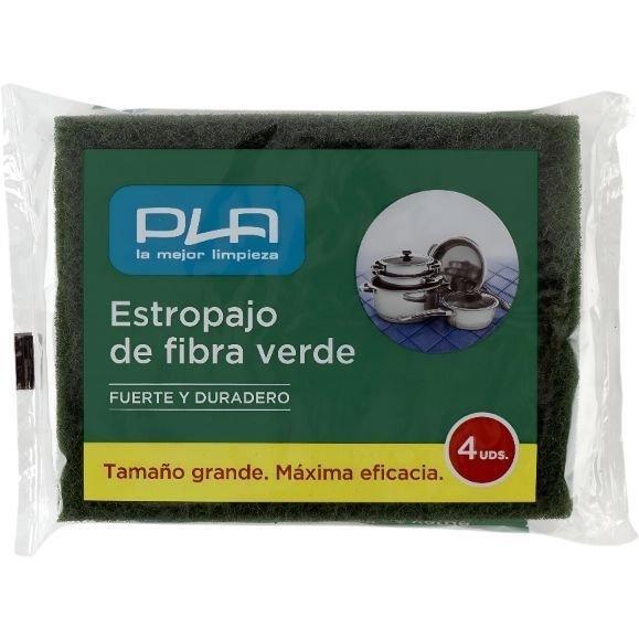 ESTROPAJO PLA FIBRA VERDE 4 UDS.TAMAÑO GRANDE REF.01904 105355