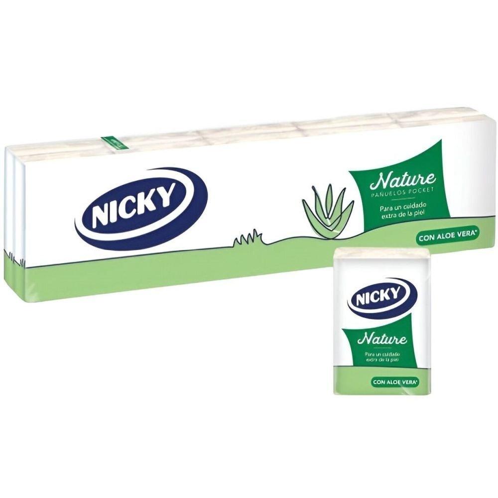 PAÑUELOS NICKY 10X9UD. 4 CAPAS ALOE VERA COMPACTO 7314