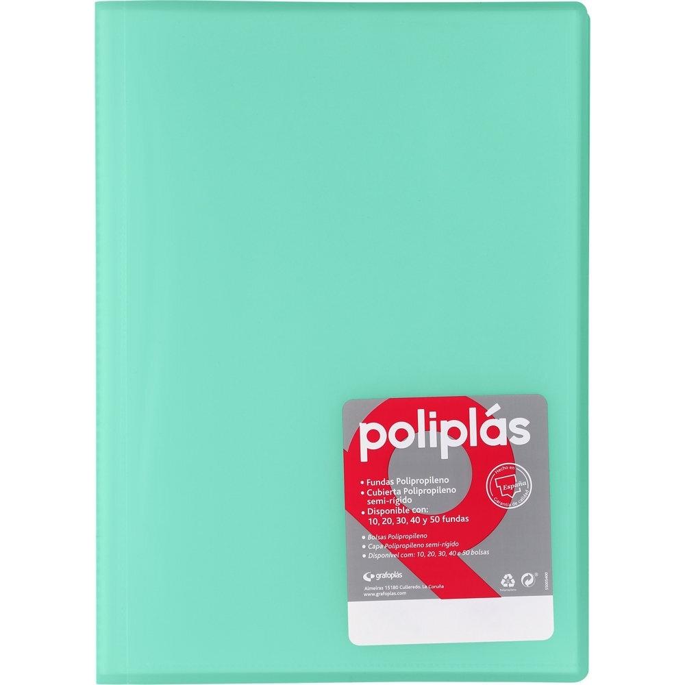 Carpeta de Fundas Poliplas 30 Verde agua Transparente.01471226