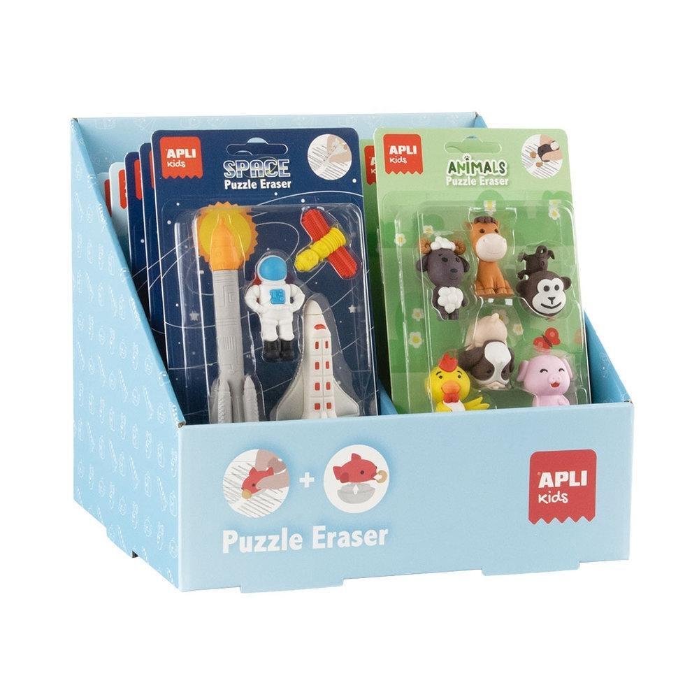 Expositor Apli 20587 Gomas de borrar puzzles 12 unidades surtidas