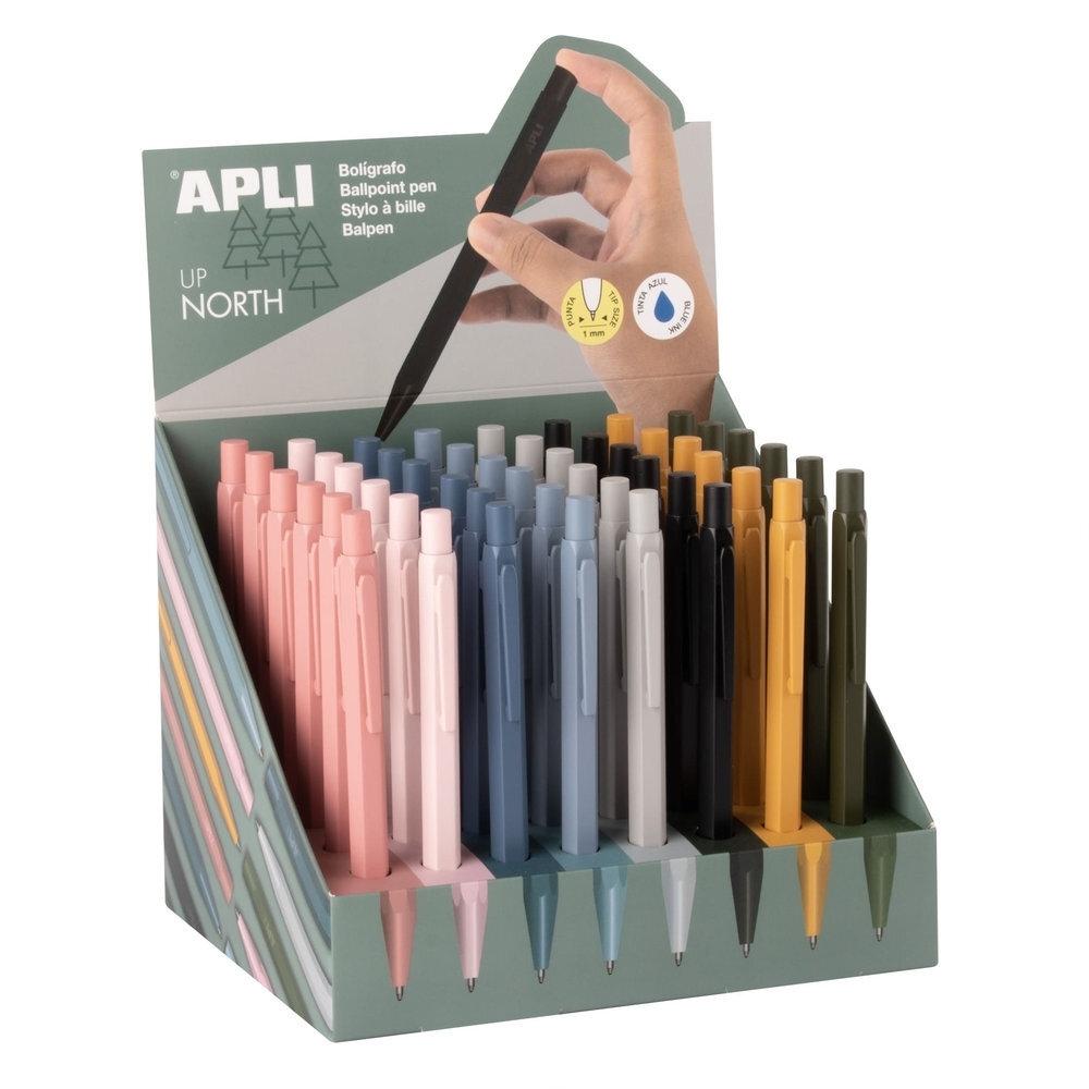 Expositor Apli 20461 Boligrafo metalico tinta azul 48 unidades Up North