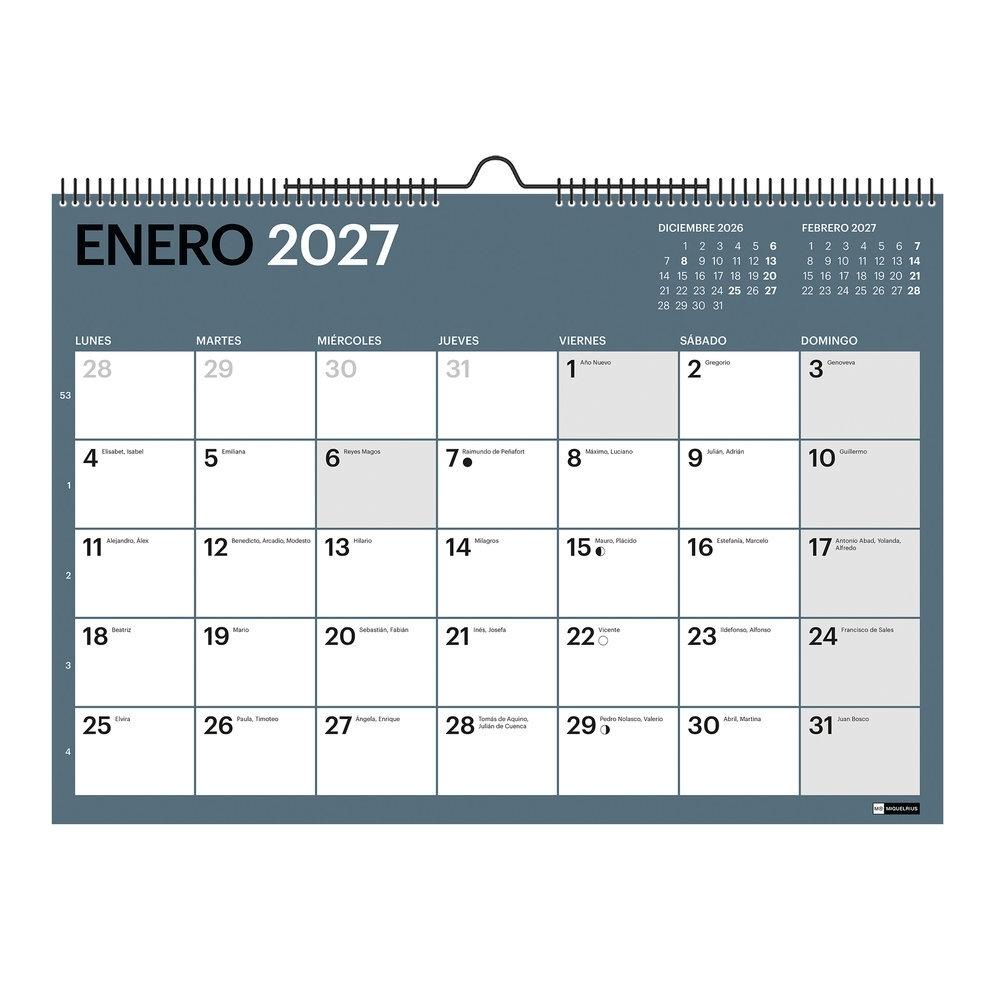 Calendario 18 meses Miquelrius 2026-2027 MR28411 Pared para escribir A3 420x297 Chromat