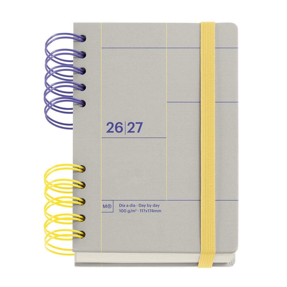 Agenda Miquelrius Escolar 2026-2027 126x178 Dia Pagina Activa Back to Basics Gris MR21285
