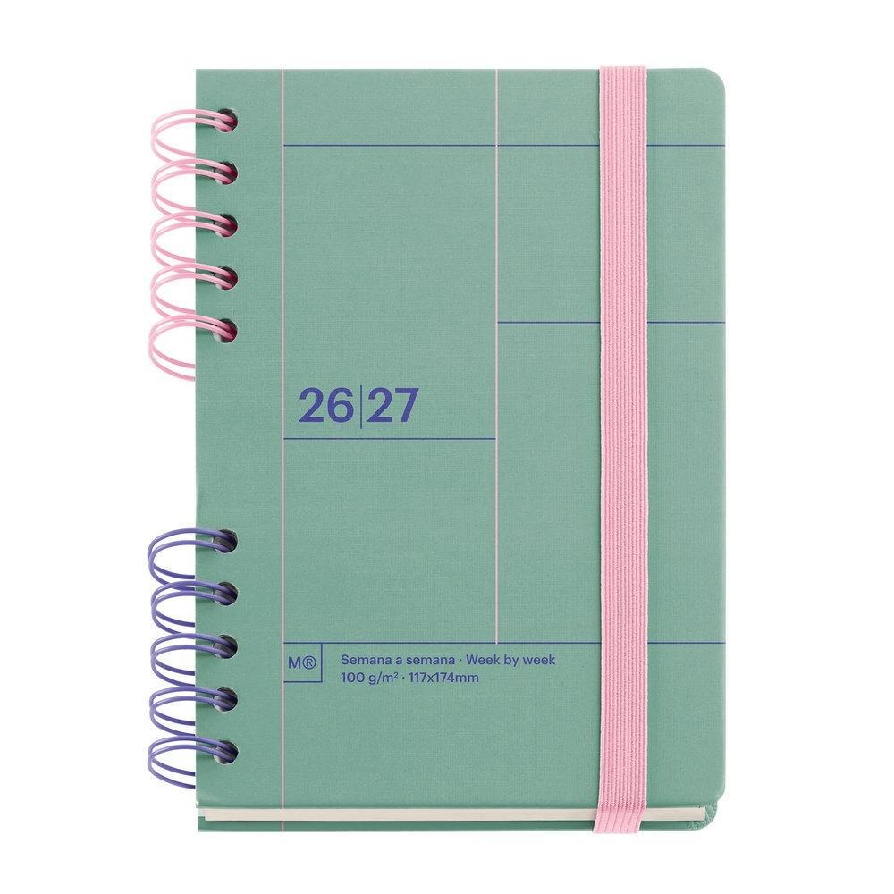 Agenda Miquelrius Escolar 2026-2027 123x178 Semana Vista Activa Back to Basics Verde MR21288
