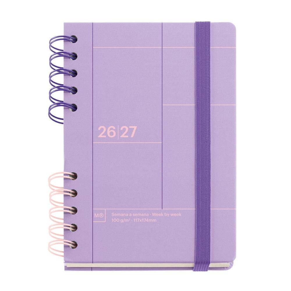 Agenda Miquelrius Escolar 2026-2027 123x178 Semana Vista Activa Back to Basics Malva MR21283