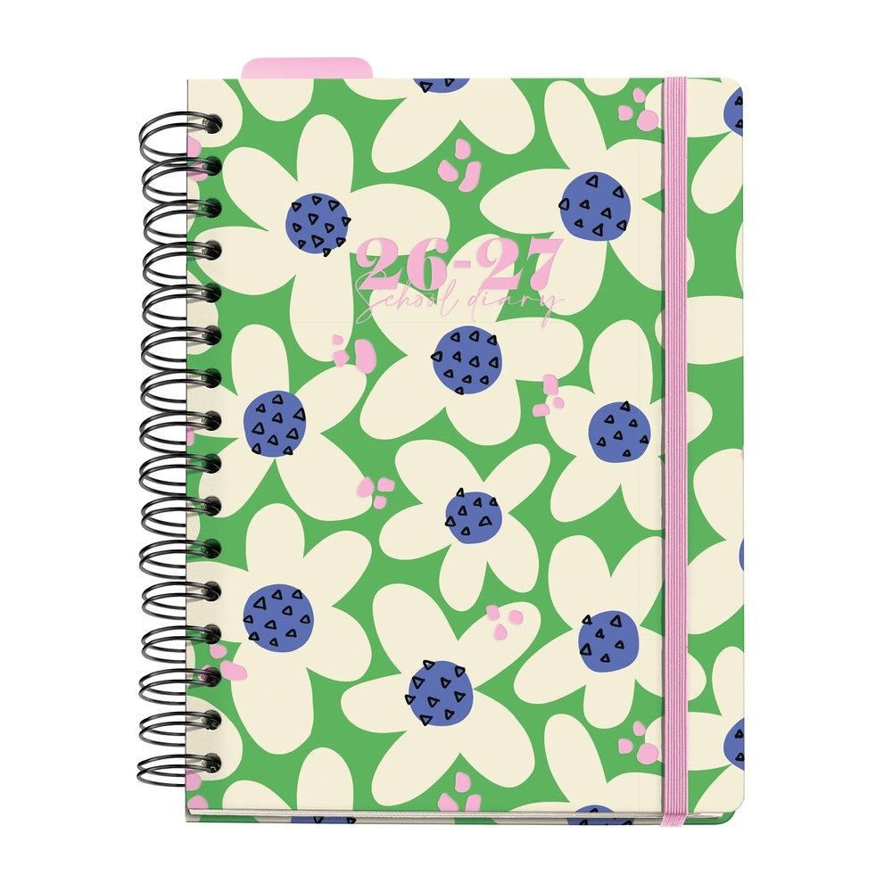 Agenda Miquelrius Escolar 2026-2027 160x218 Dia Pagina Plus Sandra Hutter Green Bloom MR21337