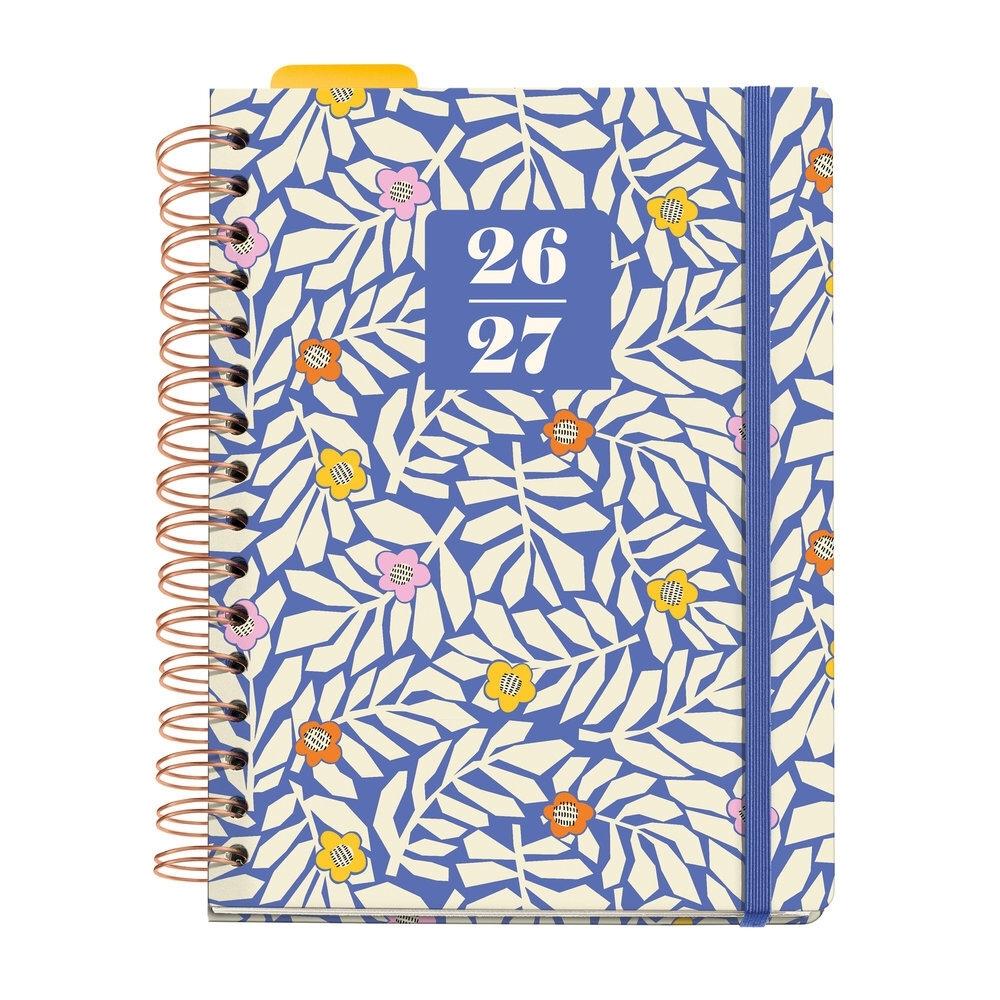 Agenda Miquelrius Escolar 2026-2027 160x218 Semana Vista Plus Sandra Hutter Blue Garden MR21333