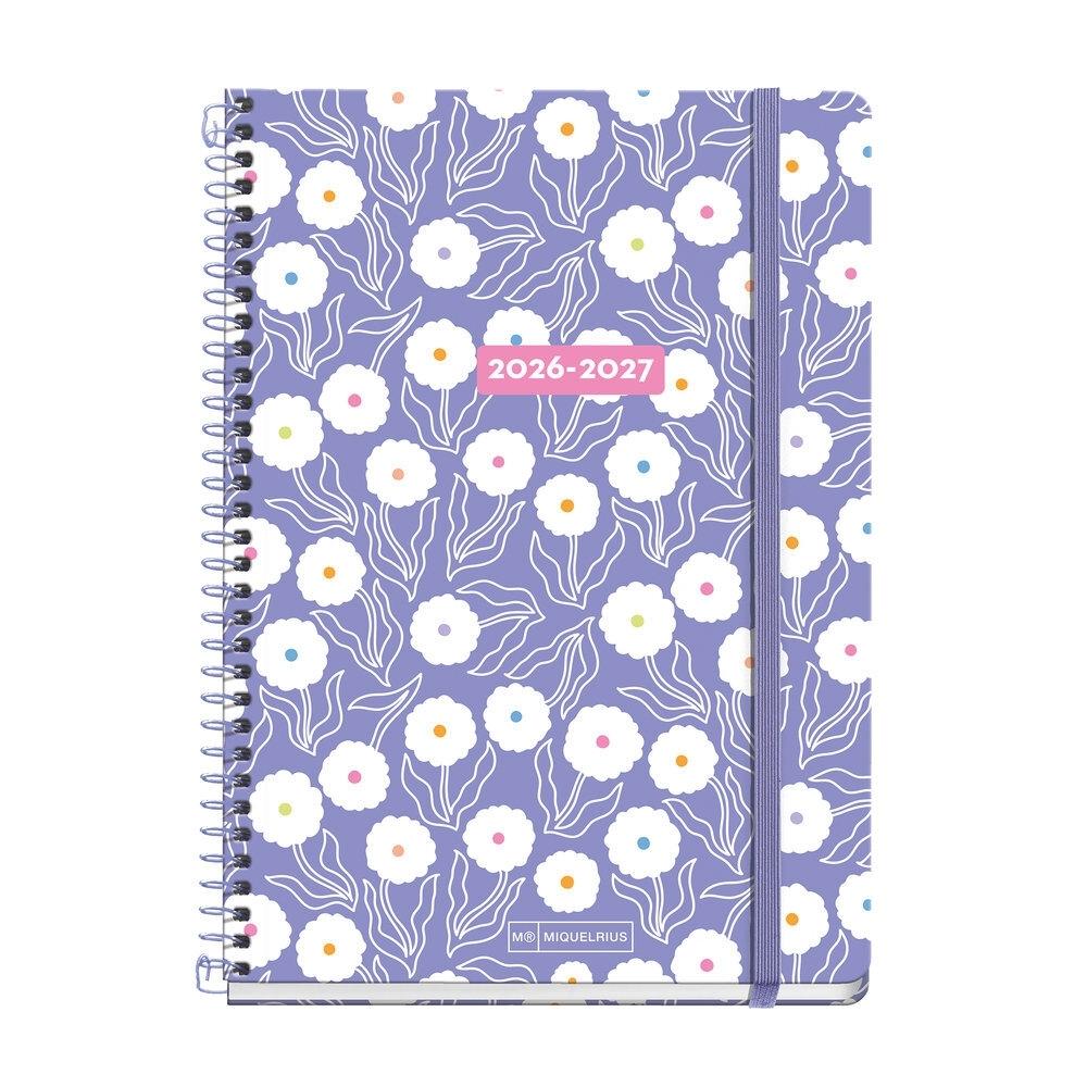 Agenda Miquelrius Escolar 2026-2027 154x215 Dia Pagina Plus Teen Purple Bloom MR21151