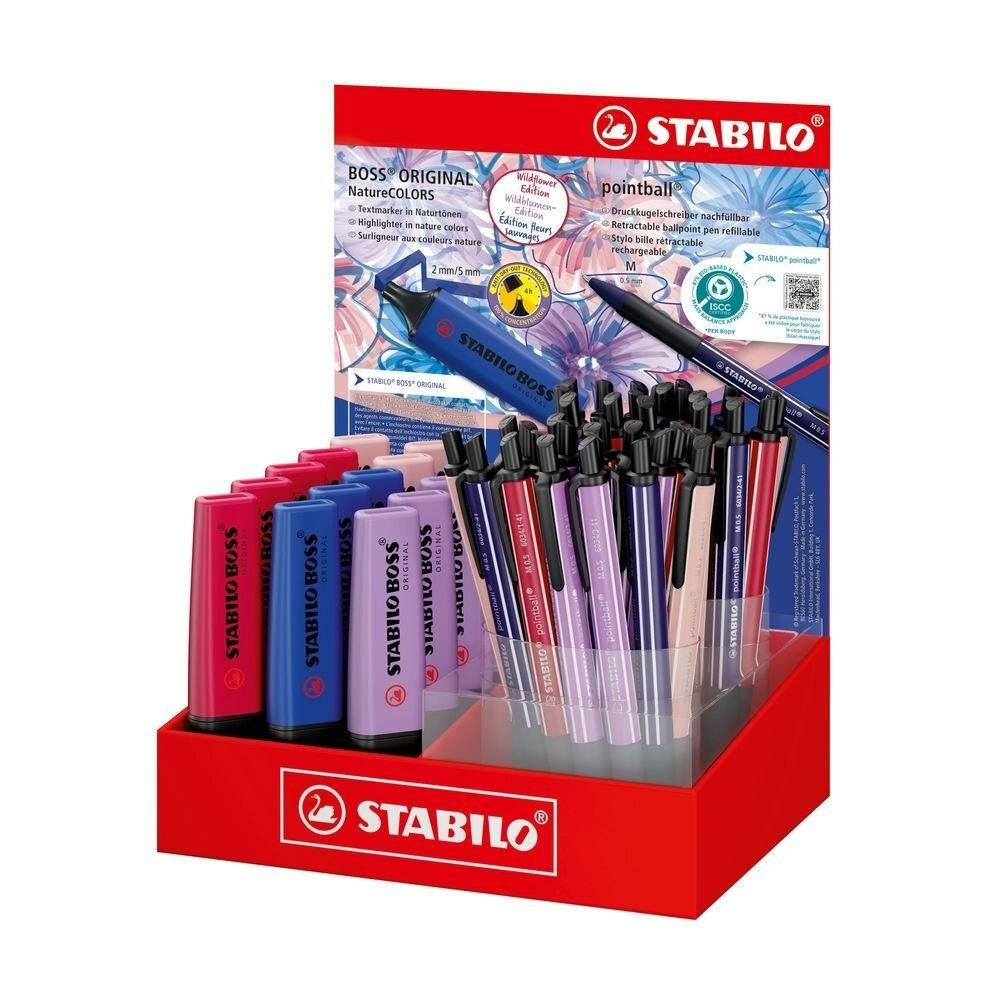 Expositor Stabilo mixto 6034-70/53 Boss Naturecolors Wildflowers 15 fluor + 38 pointball